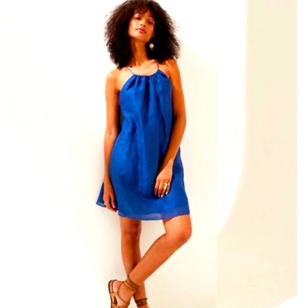 NWT BANANA REPUBLIC BACKLESS HALTER DRESS, SIZE S